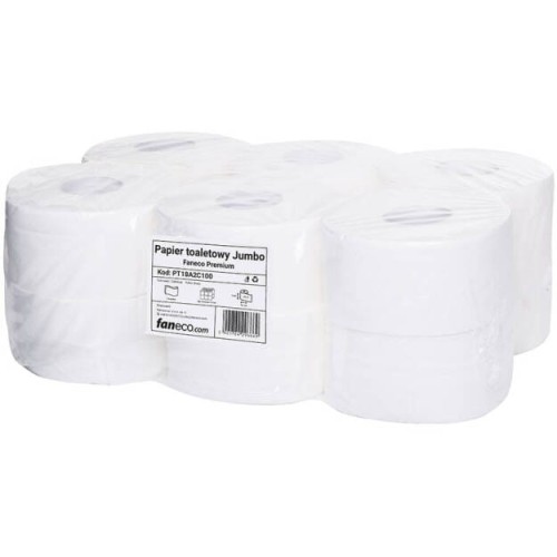 Papier toaletowy jumbo Faneco Premium biały 12rolek PT18A2C100
