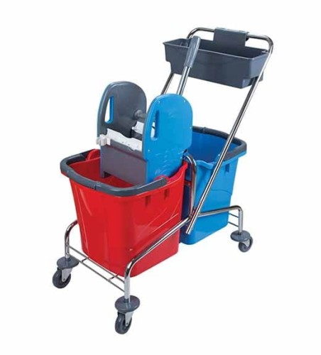 Wózek do sprzątania na kółkach 2x 18 l Metal Chrom CK757 HiG