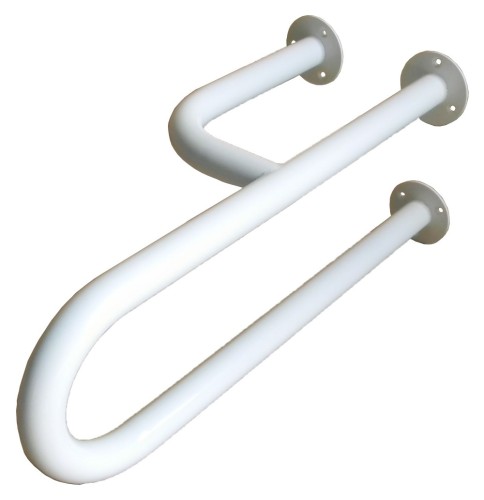Uchwyt umywalkowy lewy 3-podporowy 60cm fi 25mm biały