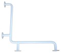 Uchwyt kątowy prysznicowy dla niepełnosprawnych 60/60cm fi 32mm biały
