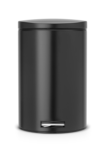 Kosz na śmieci 20L pedałowy Silent z wkładką bio MATT BLACK Brabantia 