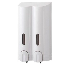 Dozownik do mydła w płynie 2x 400 ml Biały ABS DH-800-2 HiG