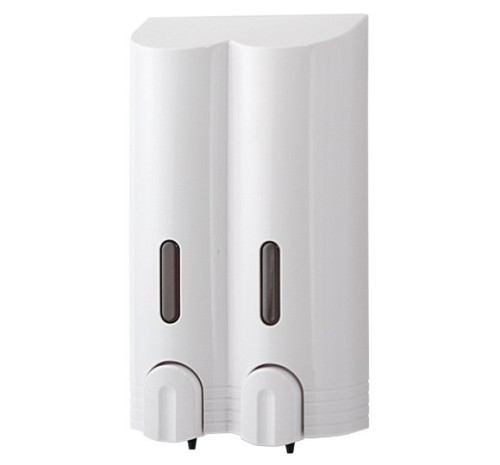 Dozownik do mydła w płynie 2x 400 ml Biały ABS DH-800-2 HiG