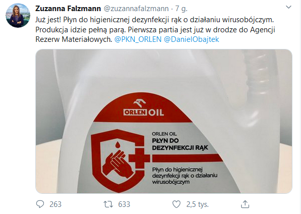 orlen oil płyn do dezynfekcji